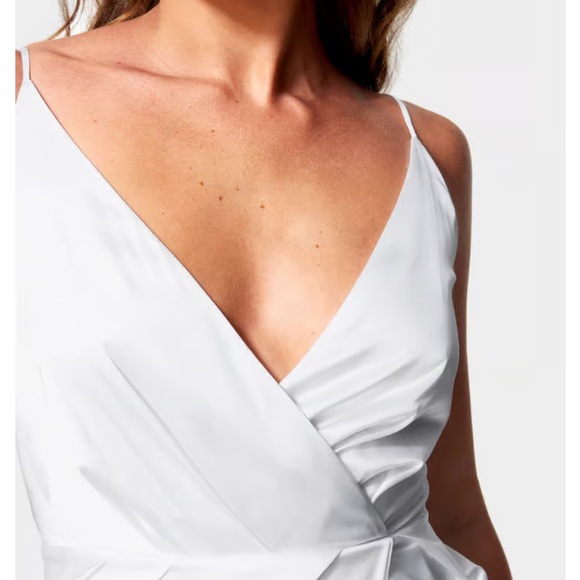 bebe Surplice Satin Mini Dress - Picture 2 of 5